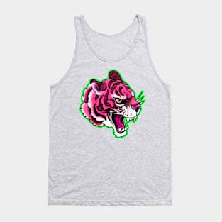 Pink tiger head Tank Top